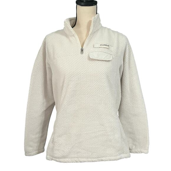Magellan Outdoors | Women's White Fleece Classic Fit Sweater Pullover Sz M - Picture 1 of 5